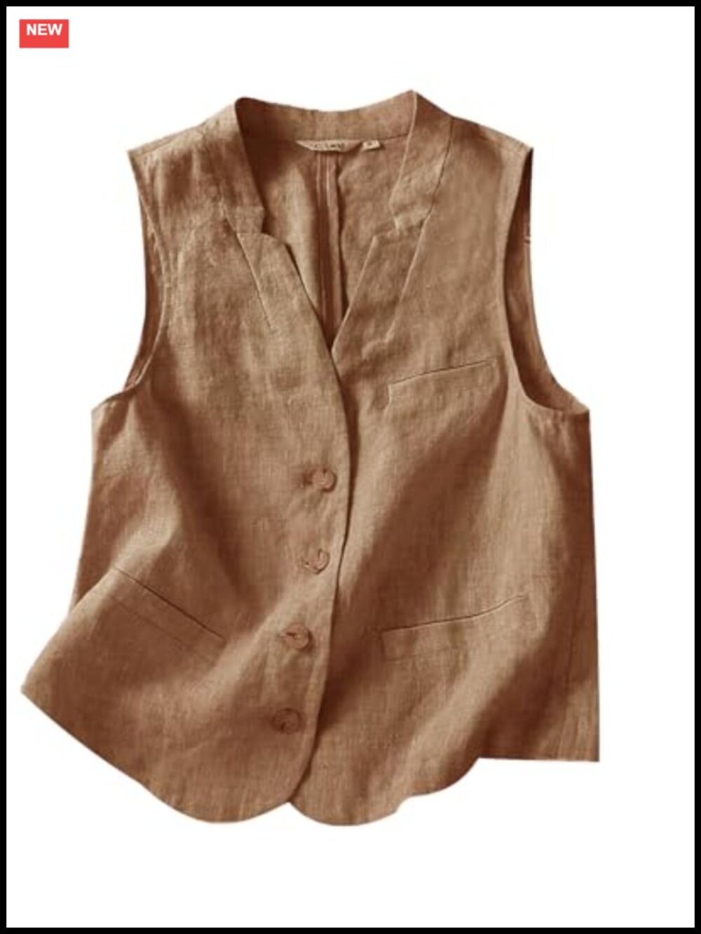Linen Blend Sleeveless Button Down Vest Lightweight Business Casual Waistcoat